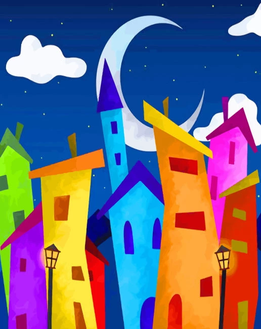 Colorful buildings art