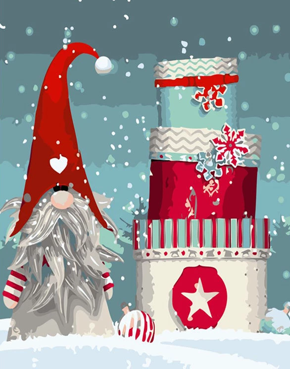 Christmas elf with gifts