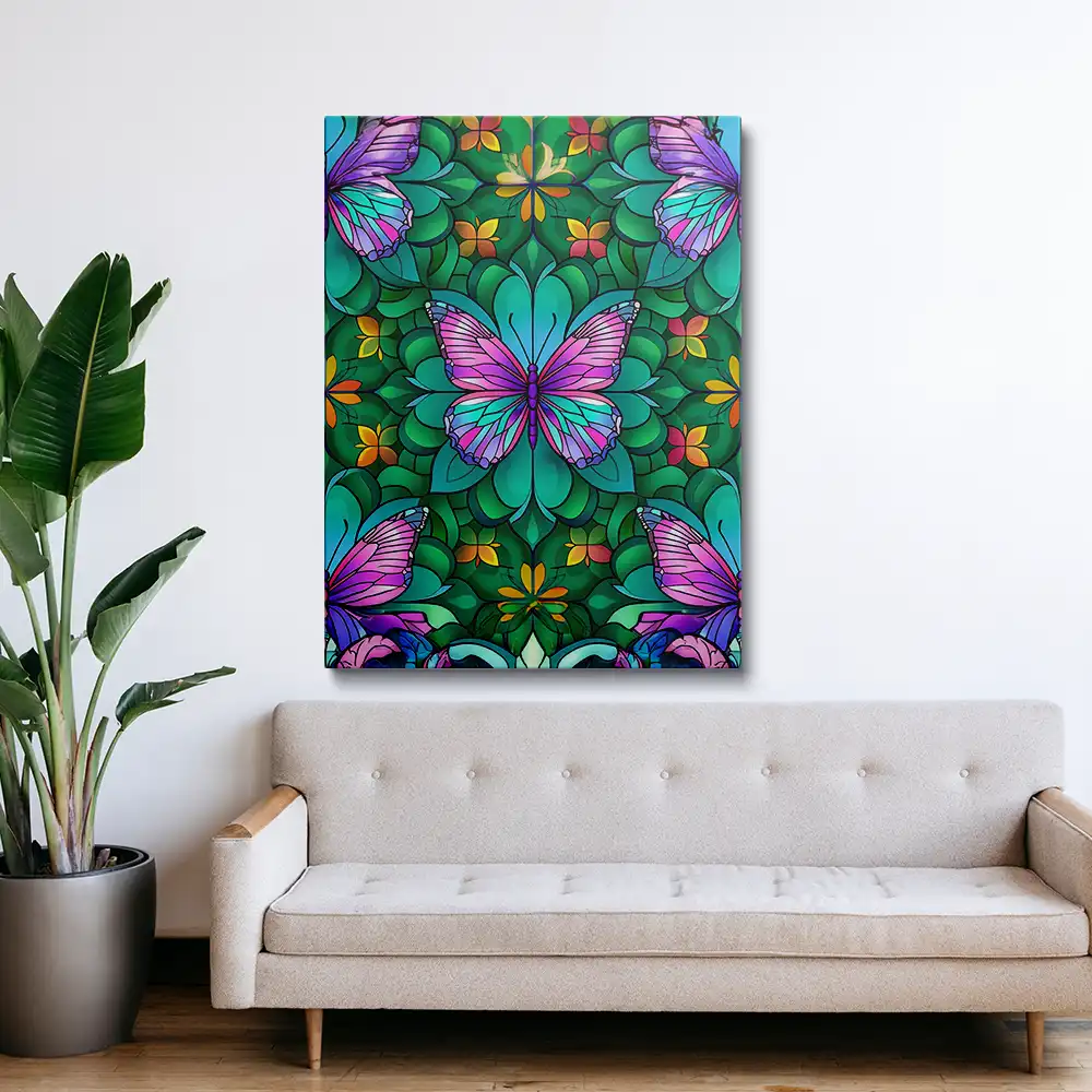2 Colorful butterfly portrait painting