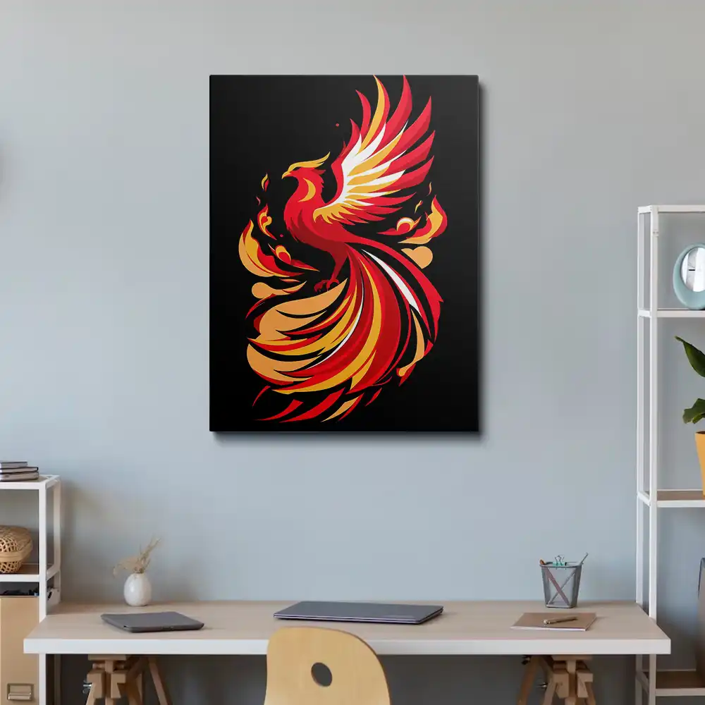 2 Majestic phoenix bird painting