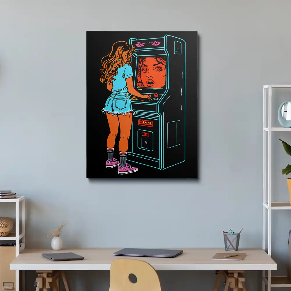 2 Retro arcade gaming woman