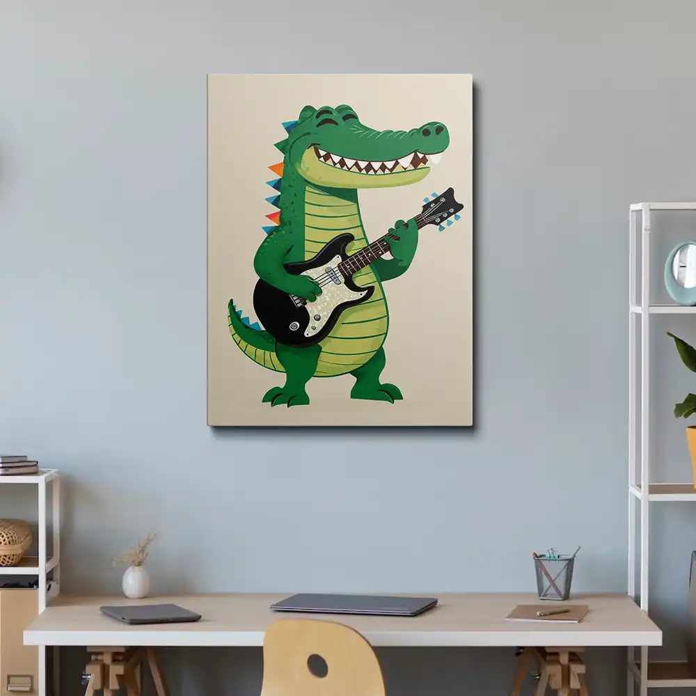 2 Alligator playing guitar