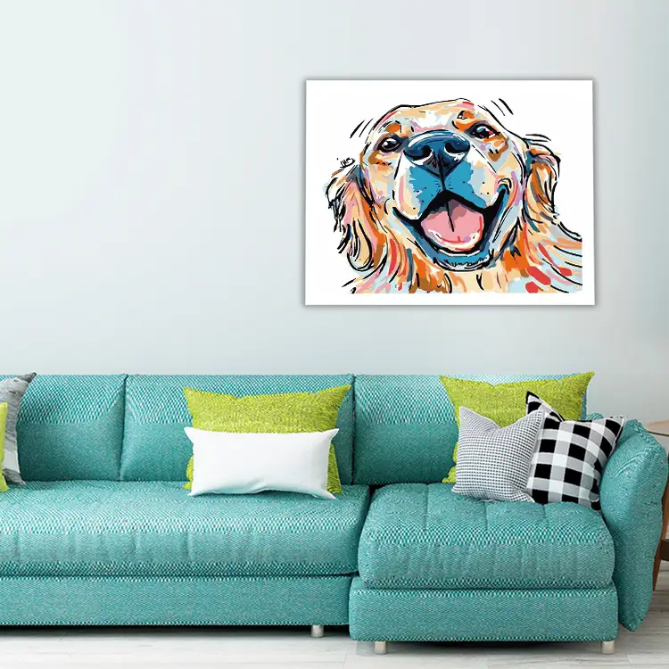 3 Colorful Golden Retriever Dog