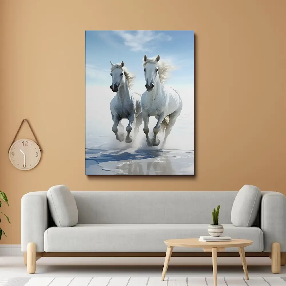 3 White horse painting