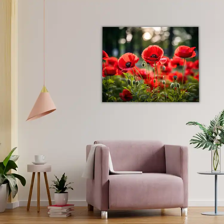 3 Red poppies painting