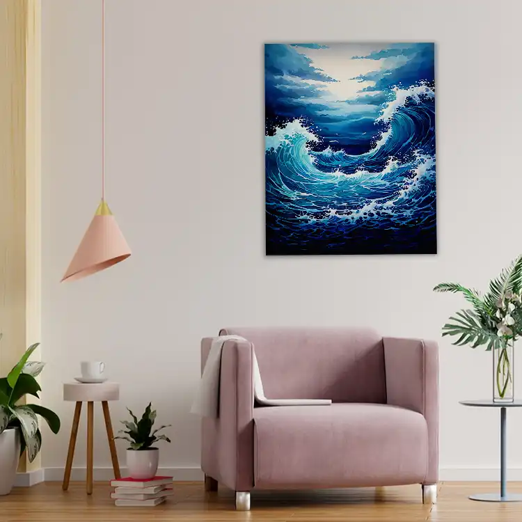 3 Acrylic wave painting