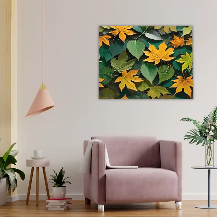 3 Green leaves painting