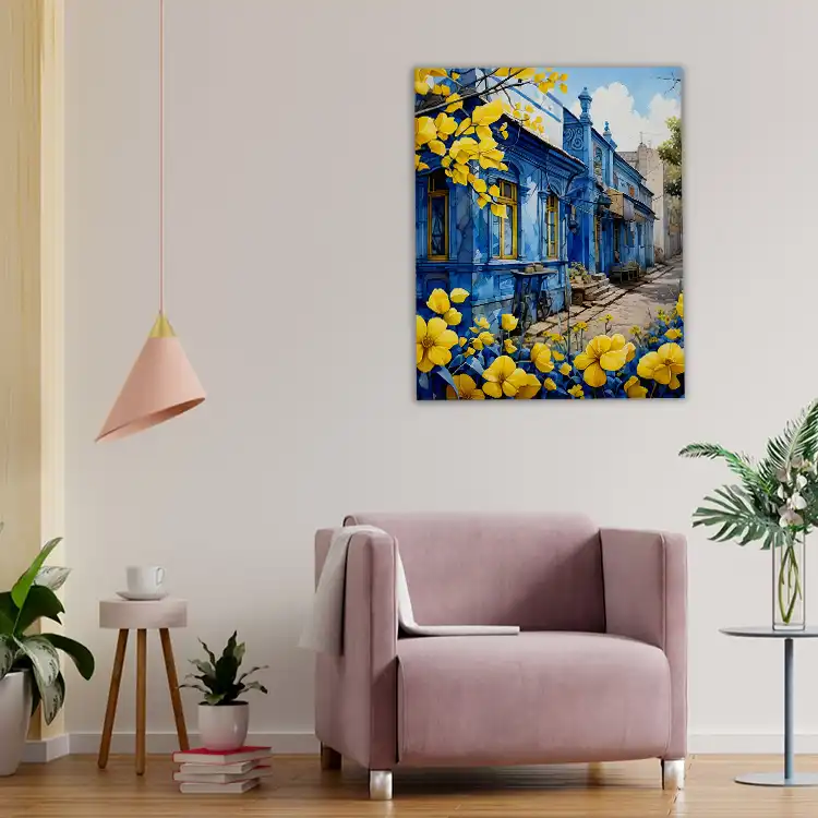 3 Blue and yellow painting