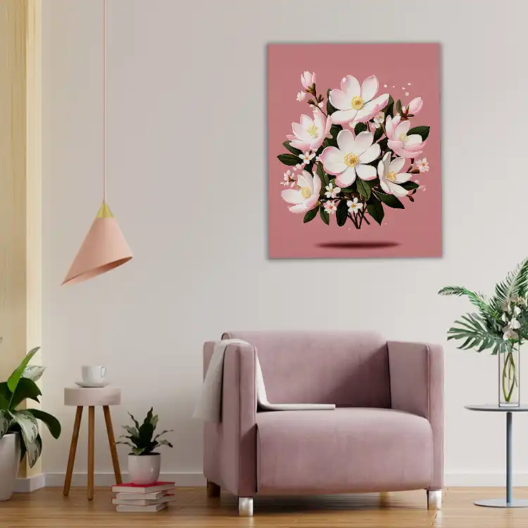 3 A bouquet of magnolias and small daisies