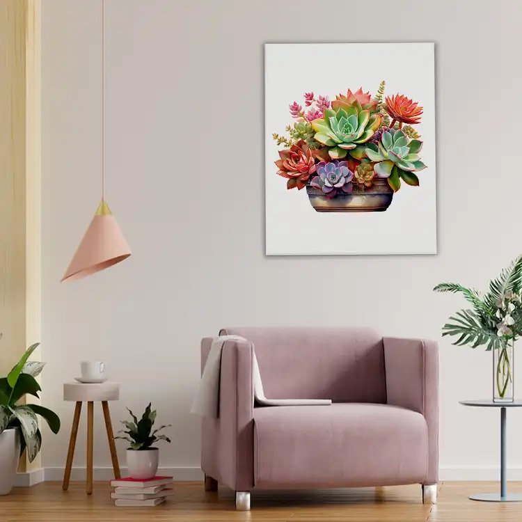3 Echeveria painting