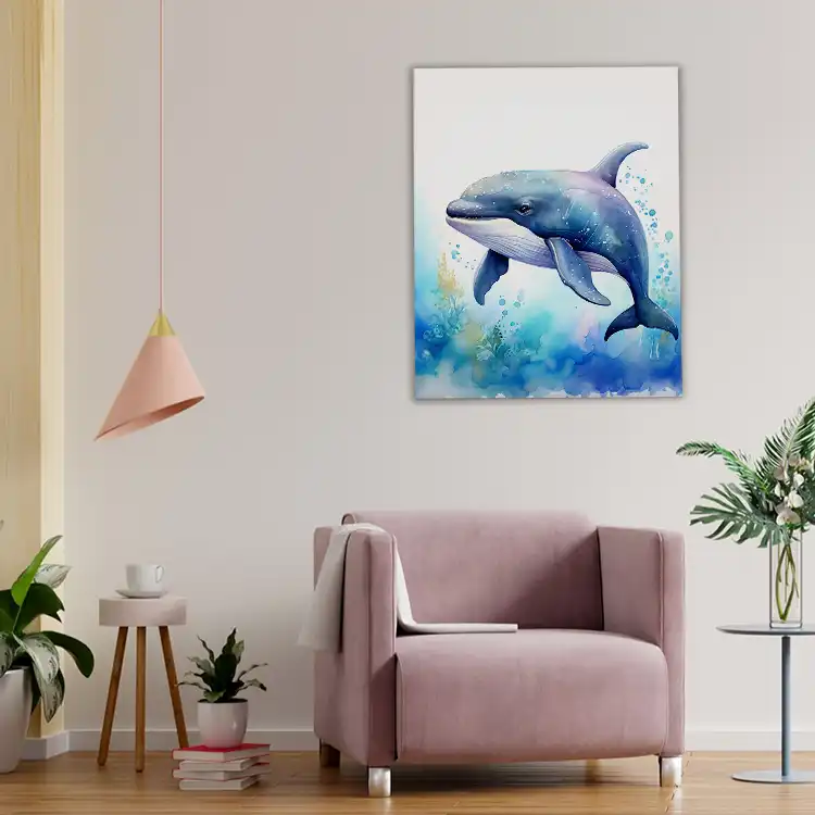 3 Watercolor painting whale
