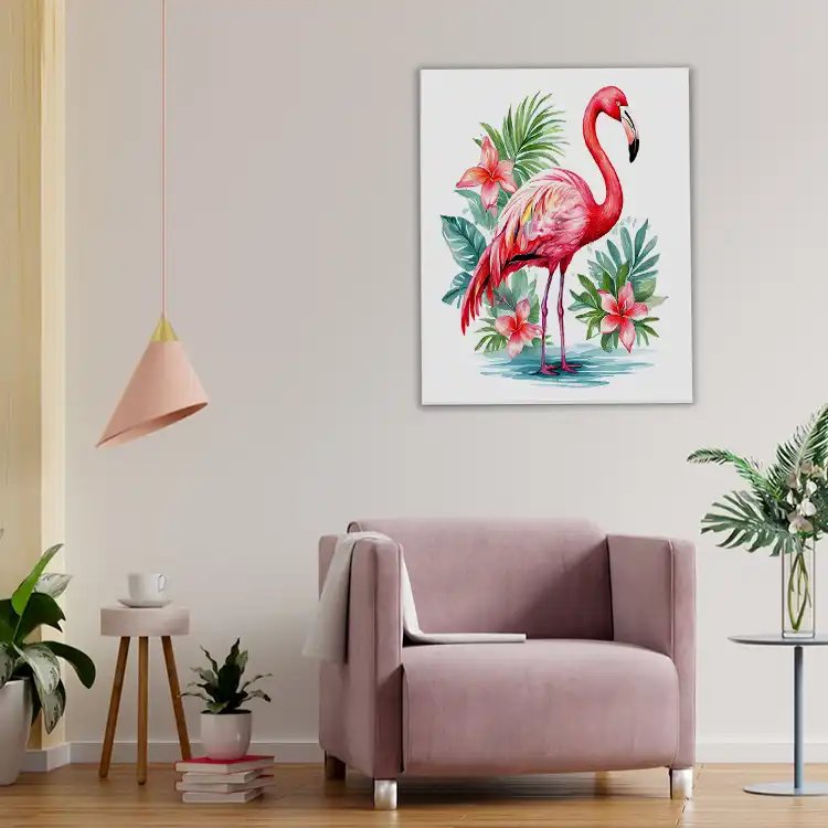 3 Watercolor flamingo bird