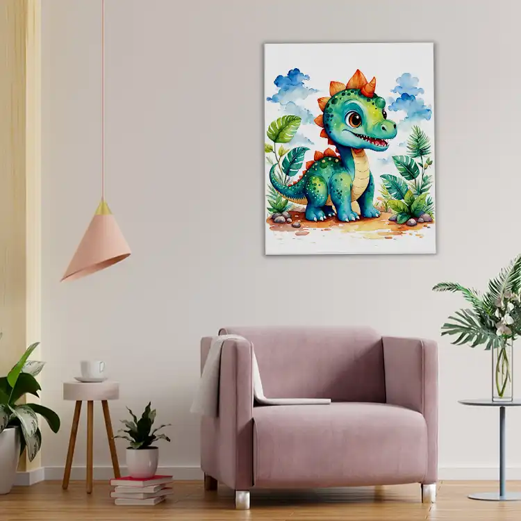 3 Watercolor dinosaur