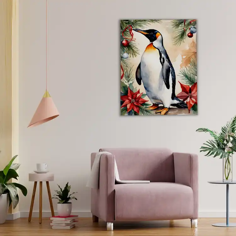 3 Penguin watercolor painting