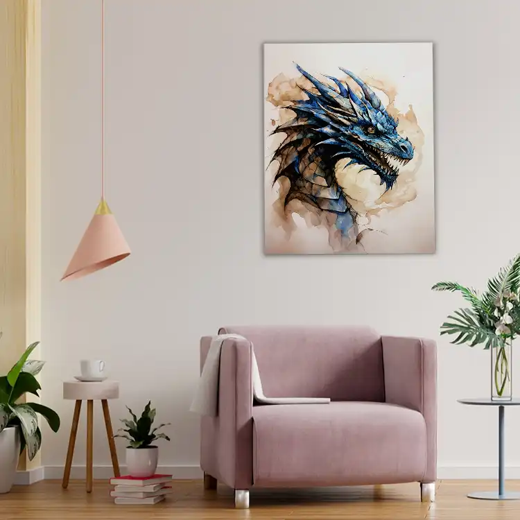 3 Dragon watercolor painting