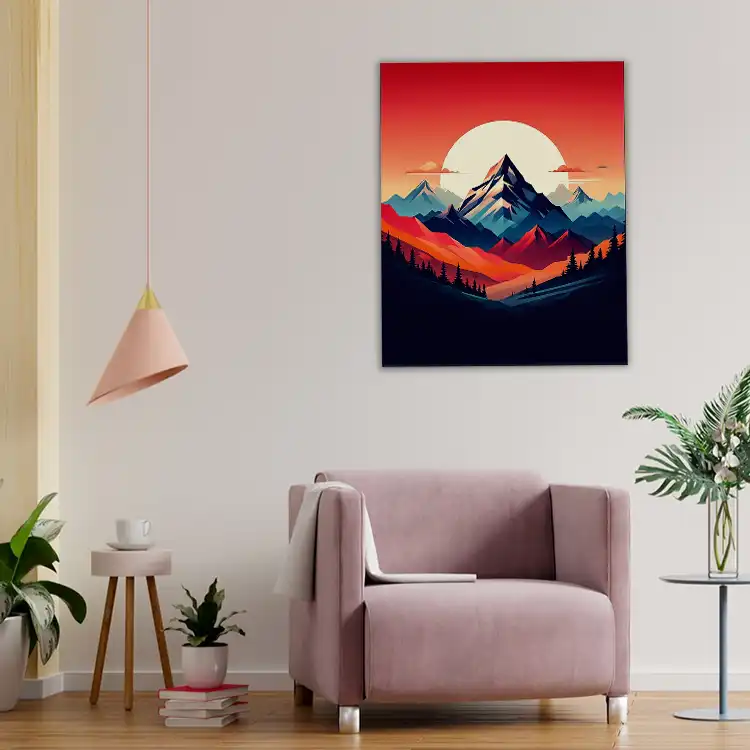 3 Abstract mountain painting