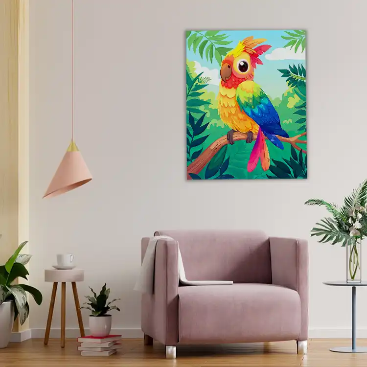 3 Parrot perched on a branch