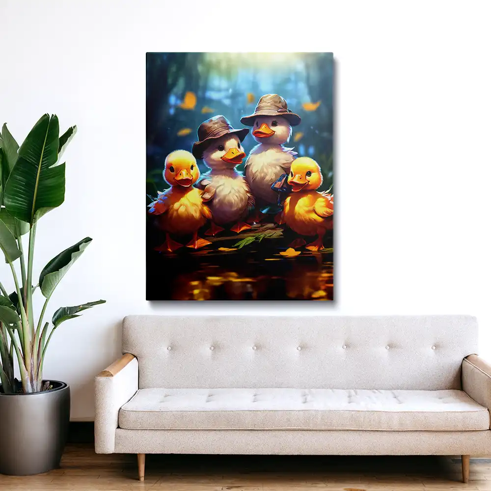 3 Cute fluffy ducklings