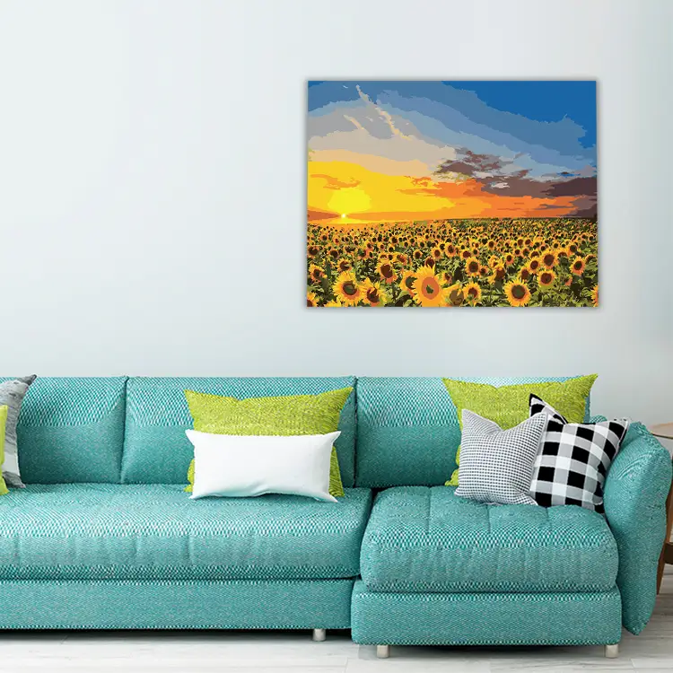 3 Golden sunflower field