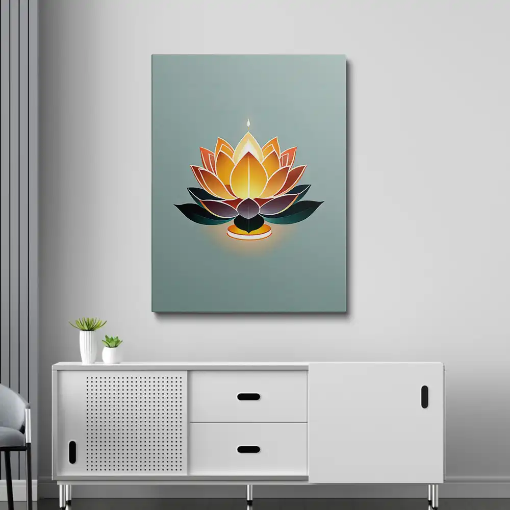 3 A candle in golden lotus flower