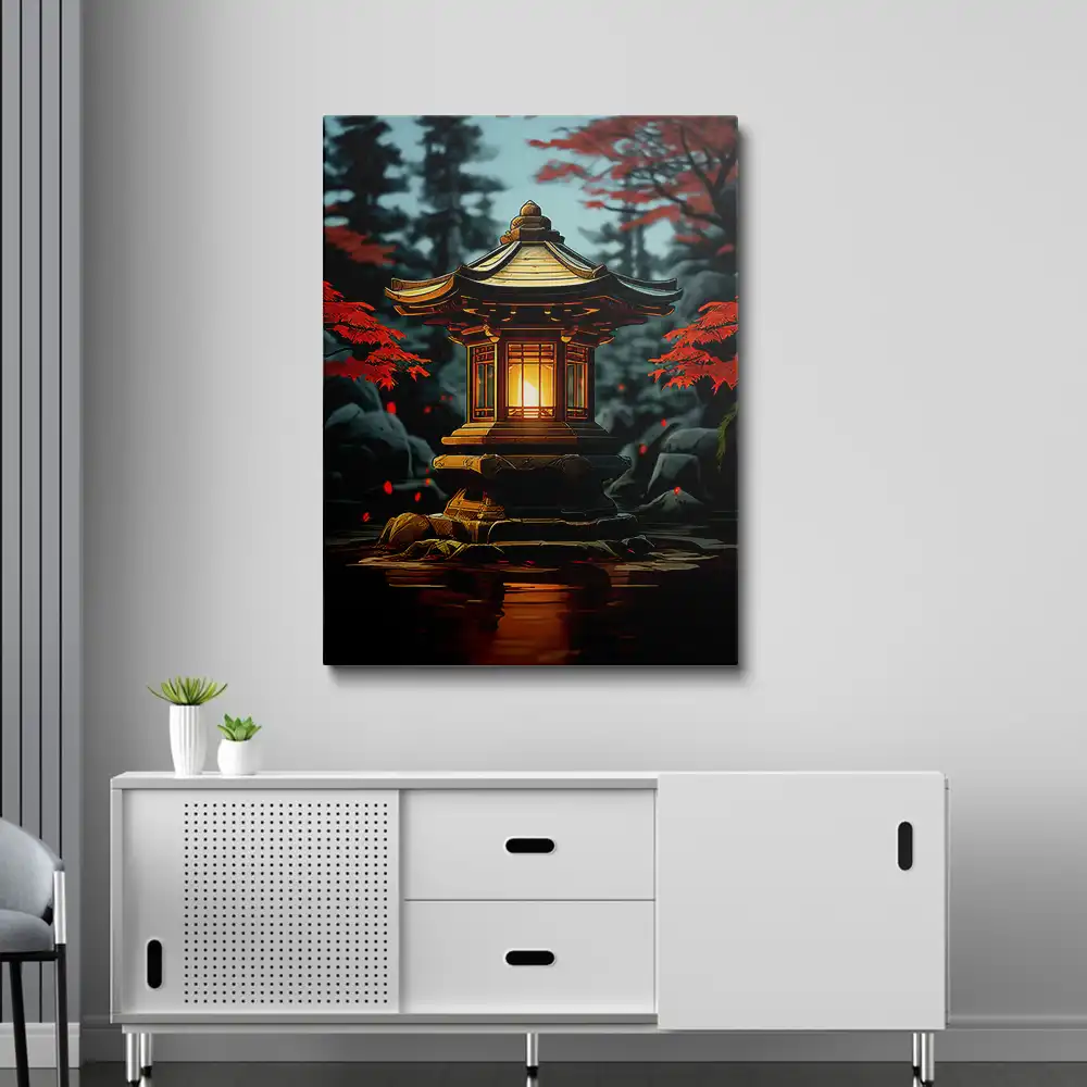 3 Japanese stone lantern