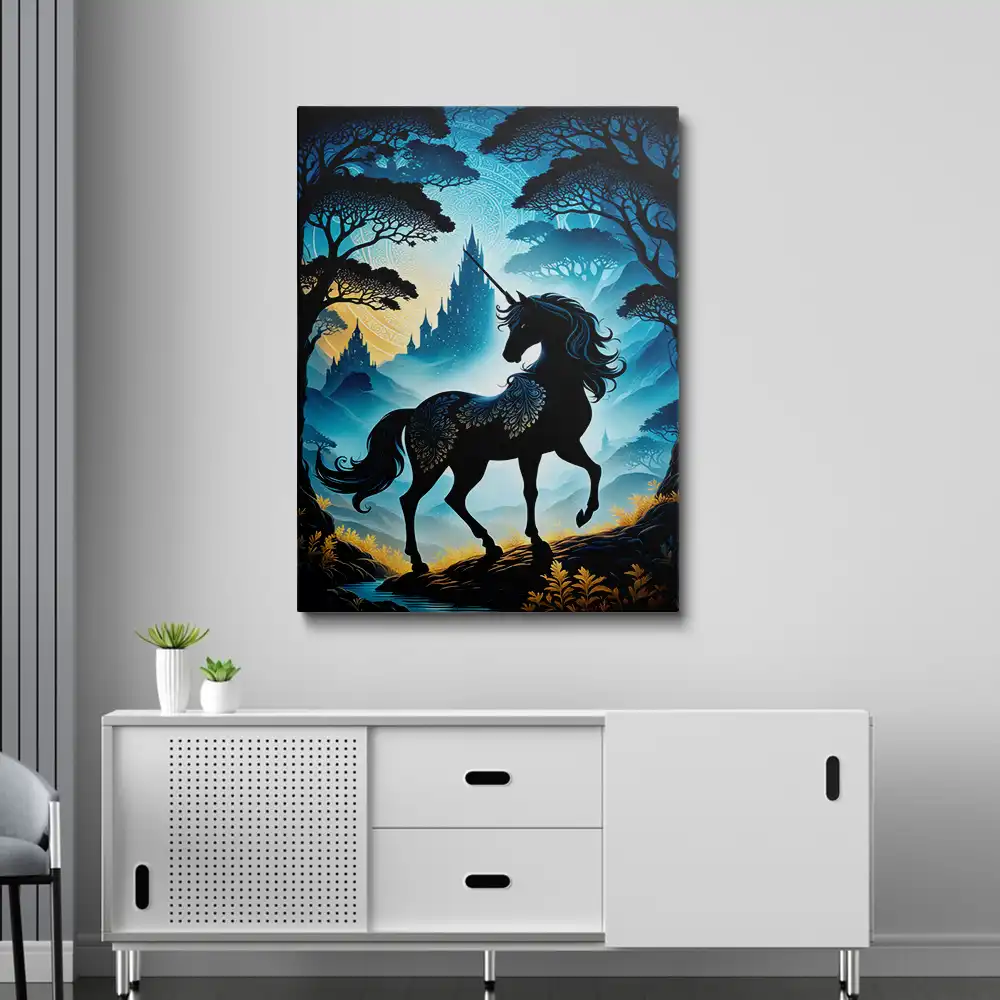 3 Silhouette of mystical unicorn