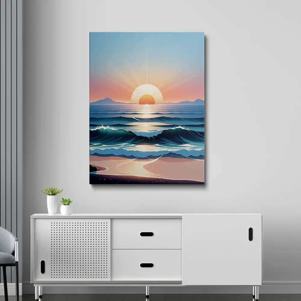 3 Abstract sunset on a beach