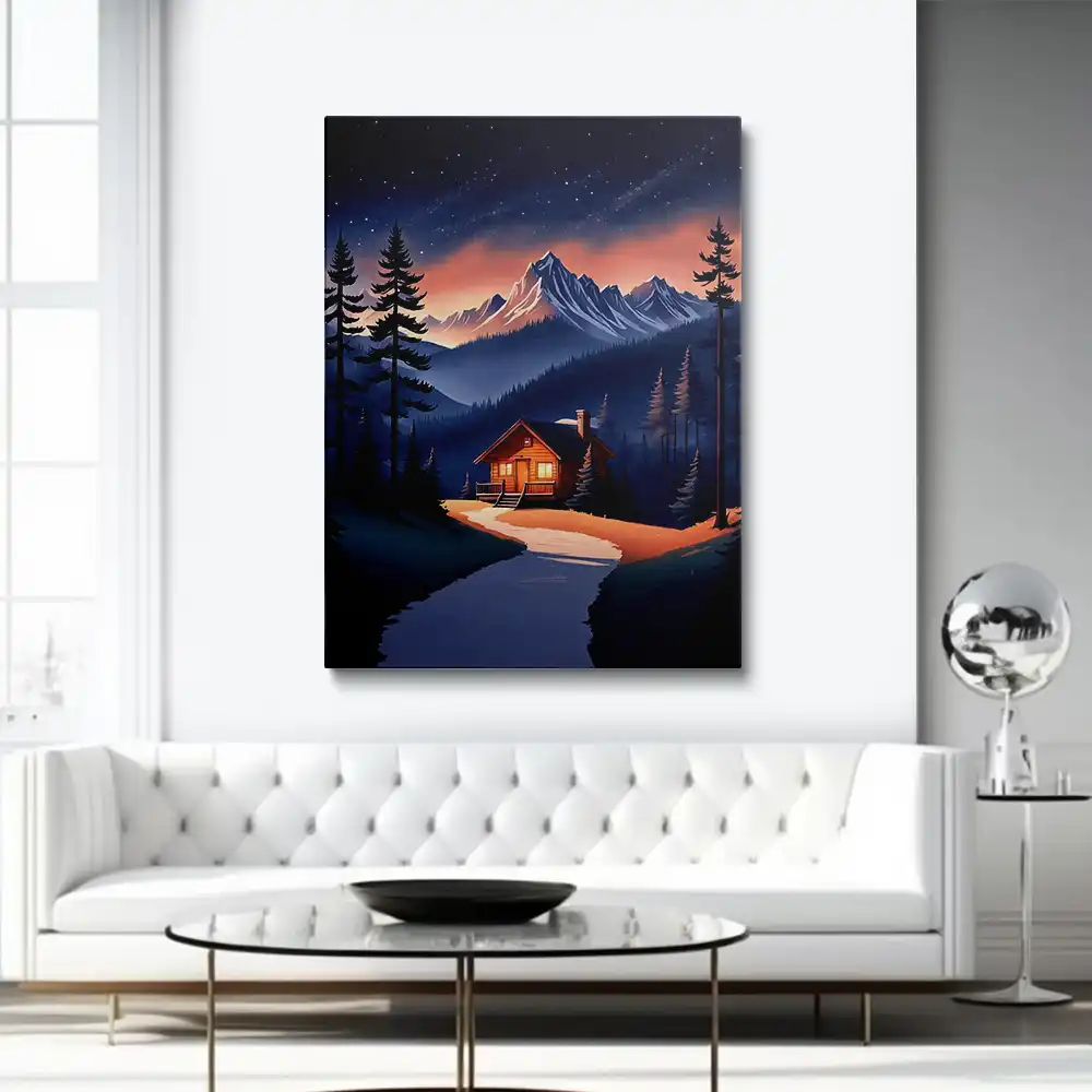 3 Cozy log cabin in the sunset