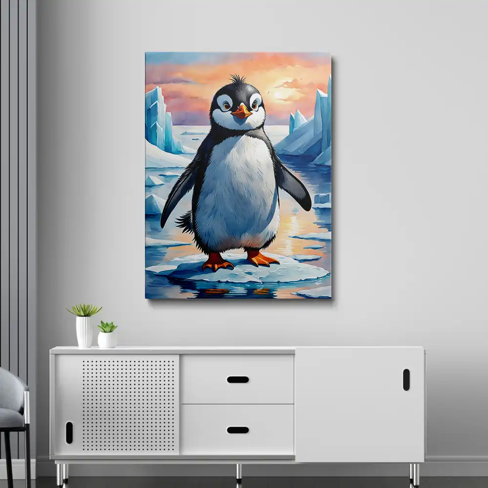 3 Penguin standing on ice