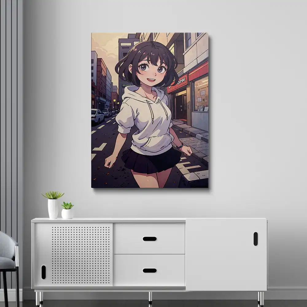 3 Anime girl in a white hoodie