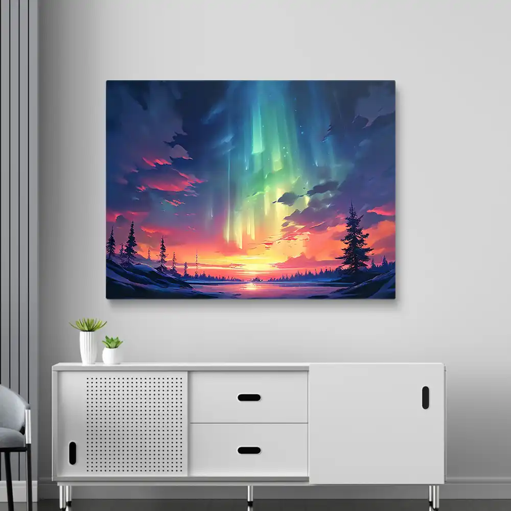 3 Rainbow-colored aurora