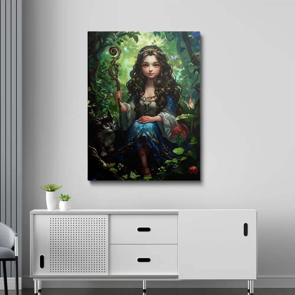 3 Cartoon princess in nature