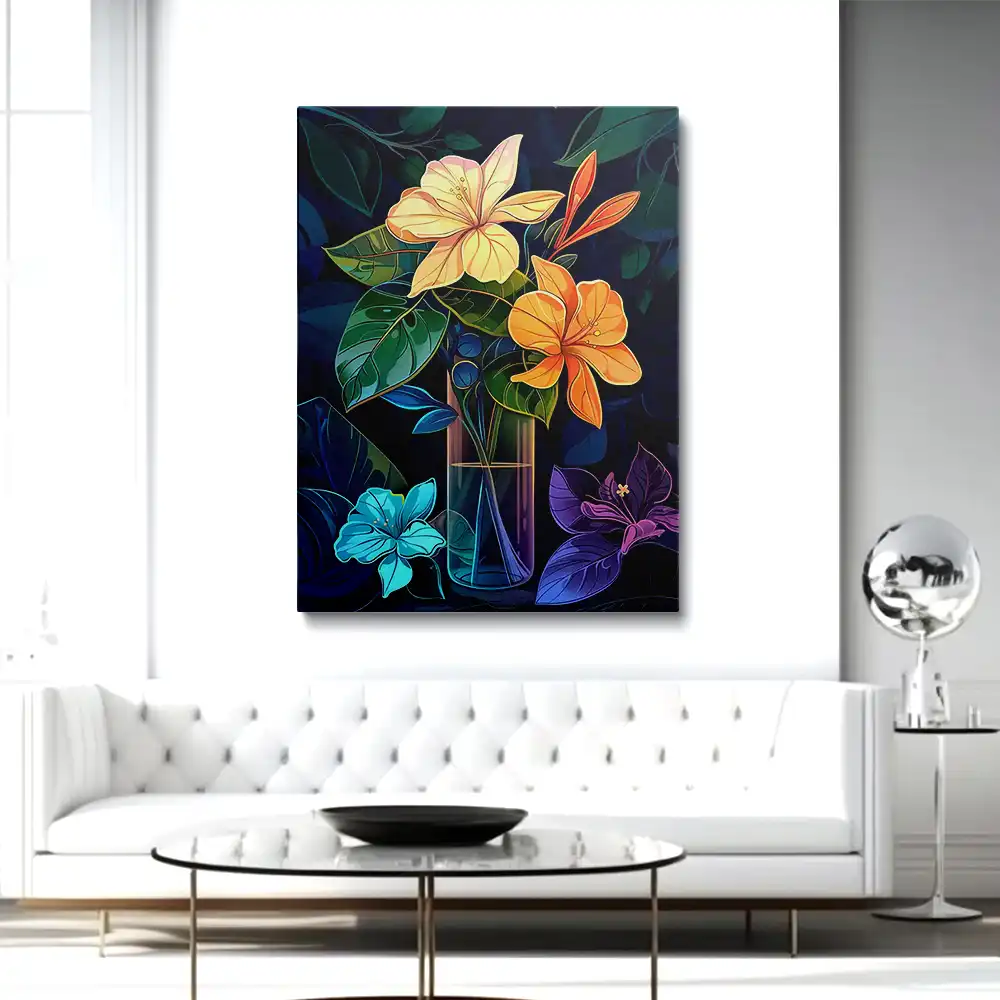 3 Vibrant flowers painting