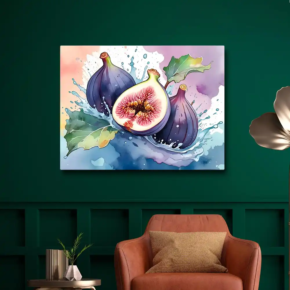 3 Watercolor painting of figs