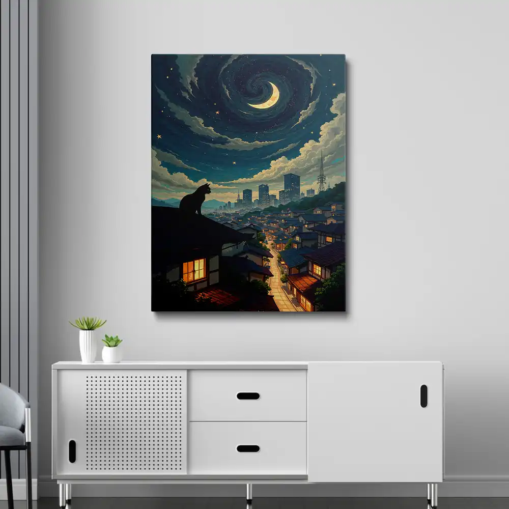 3 Anime scenery with a cat