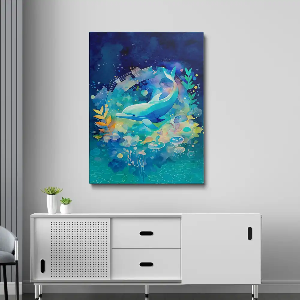 3 Whimsical dolphin painting