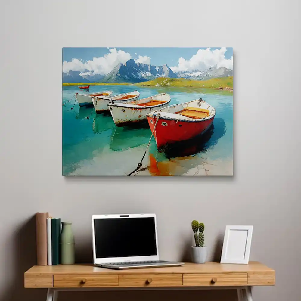 3 Digital art style illustration of river and nature