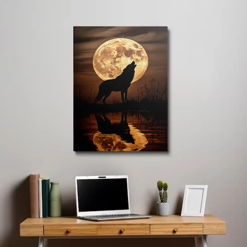 3 Ethereal wolf howling at the moon