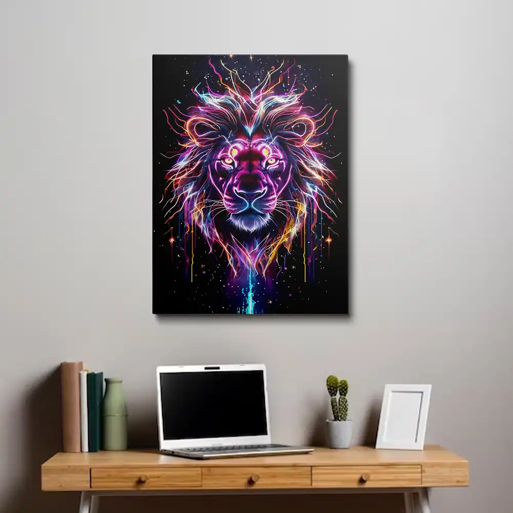 3 Electrifying neon lion