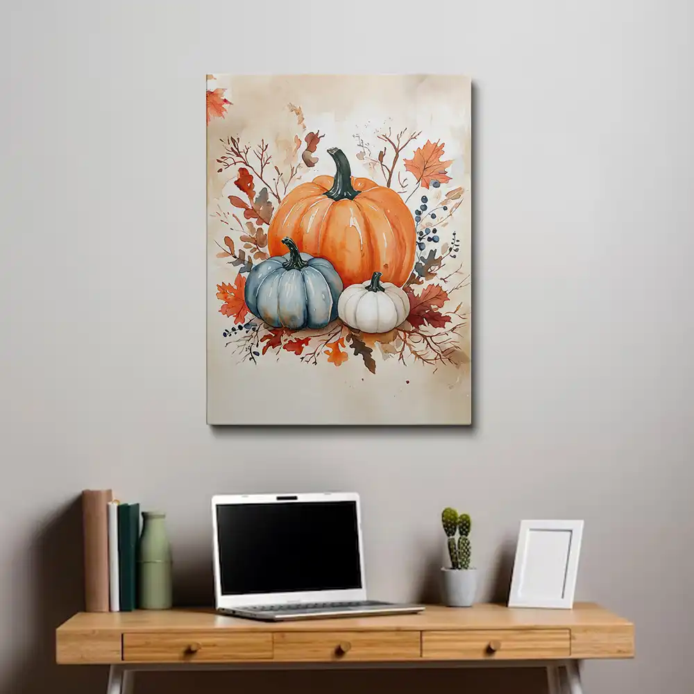 3 Rustic autumn pumpkins