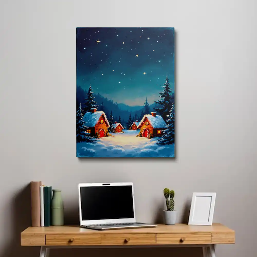 3 Christmas decorated village