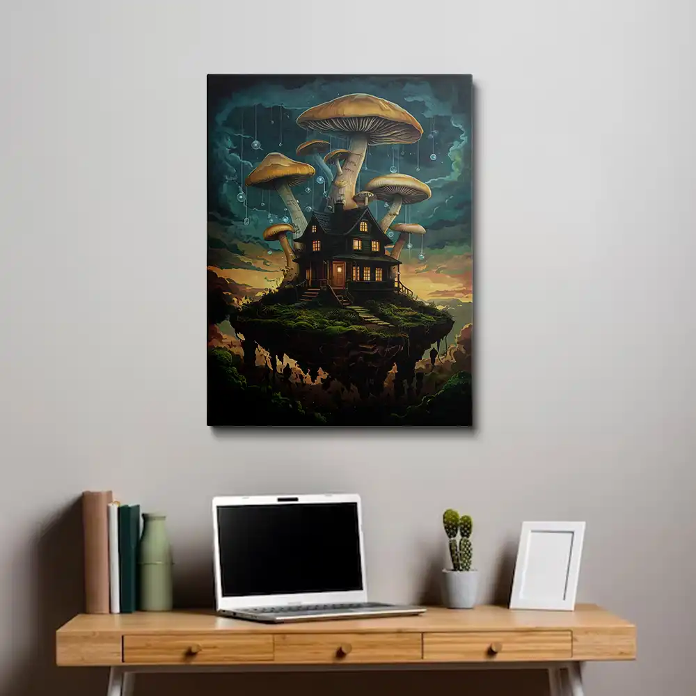 3 Floating house with giant mushrooms