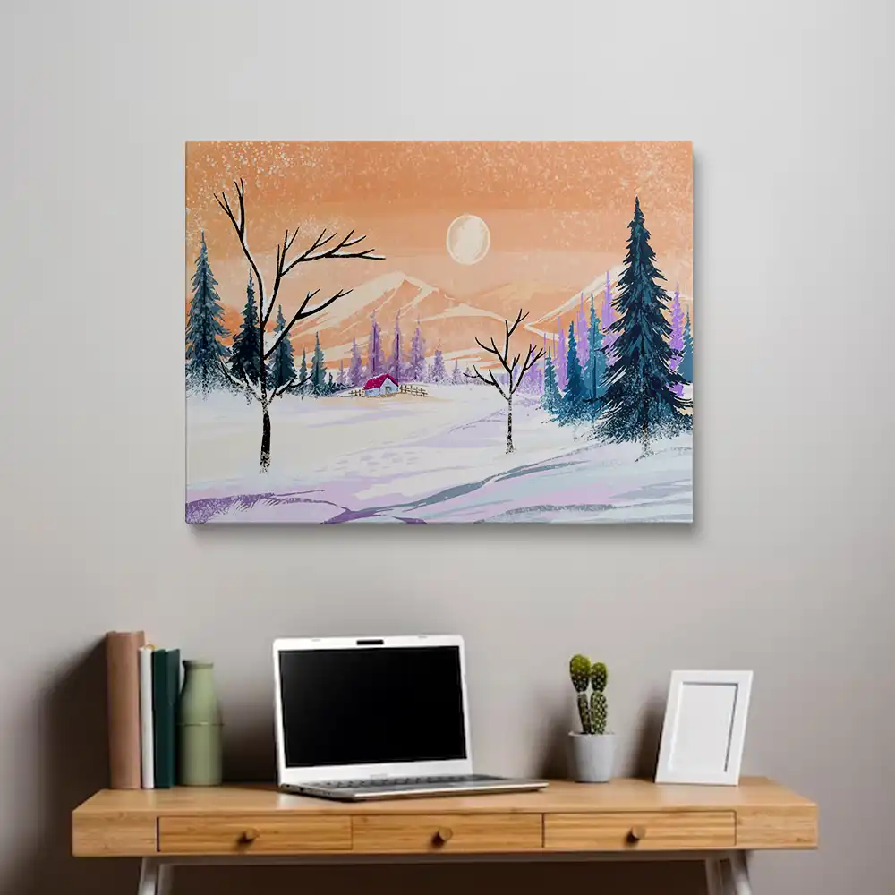 3 Falling christmas snow and tree