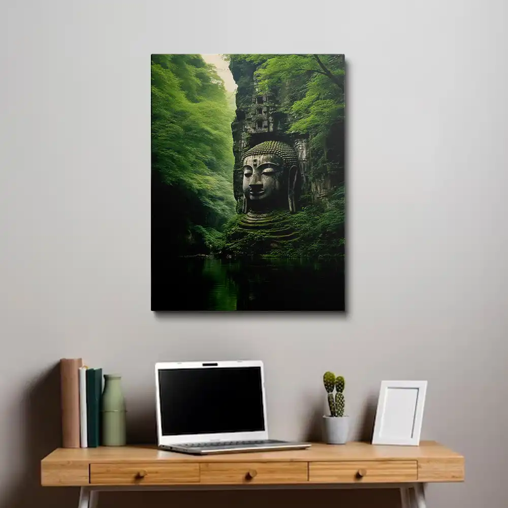 3 Buddha statue carved in mountain