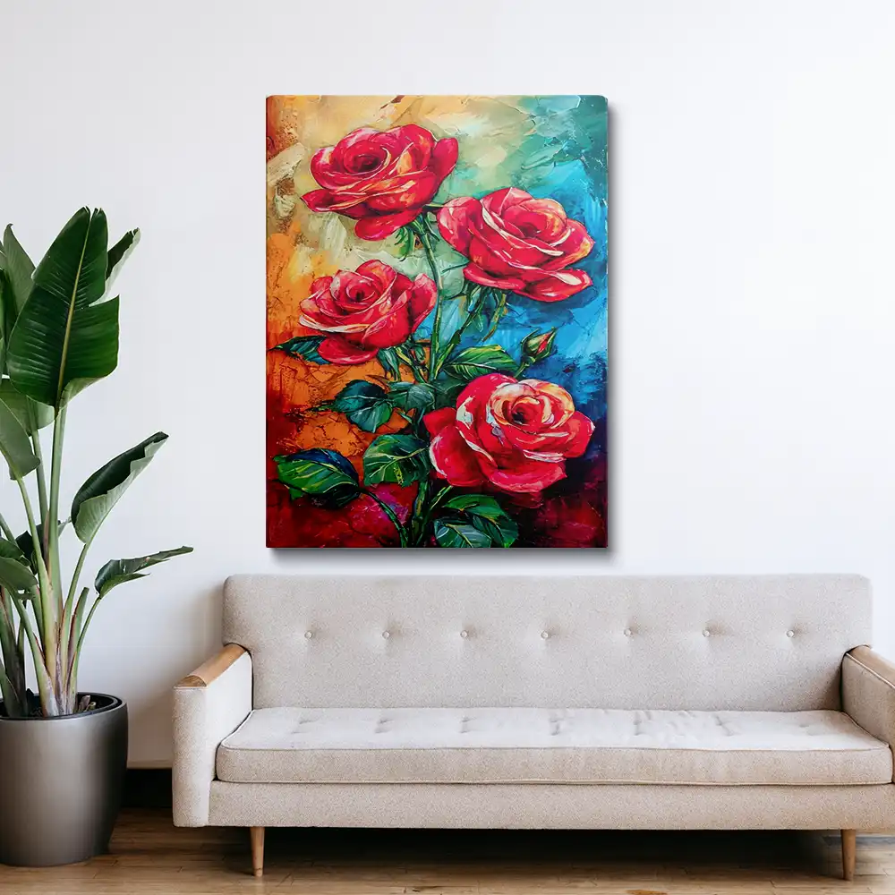 3 Painting of red roses