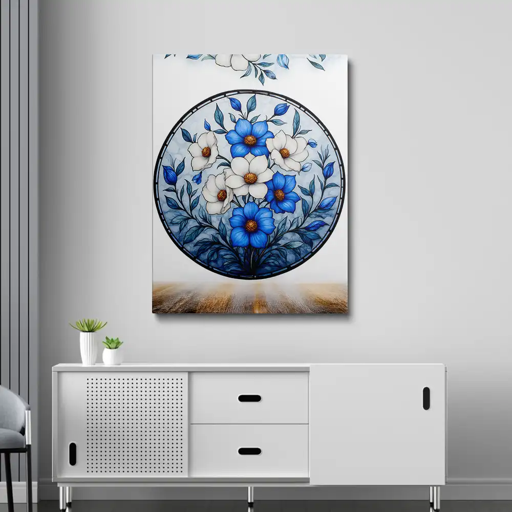 3 Blue and white flowers