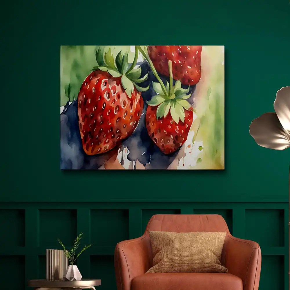 3 Strawberry watercolor painting
