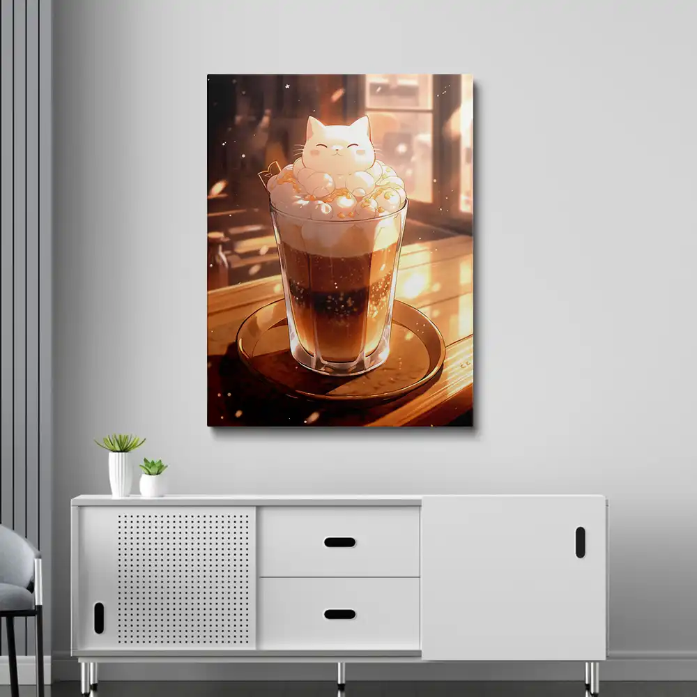 3 Cat and iced coffee