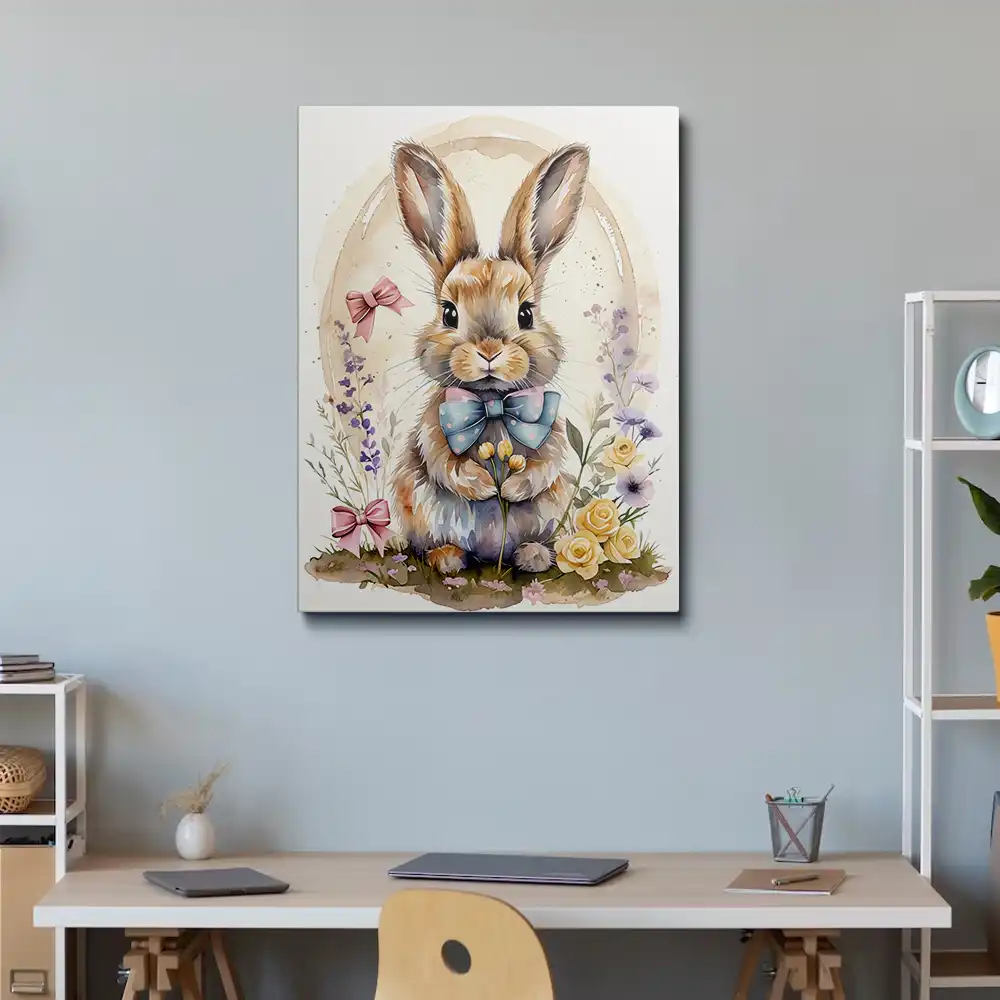 3 Whimsical watercolor bunny