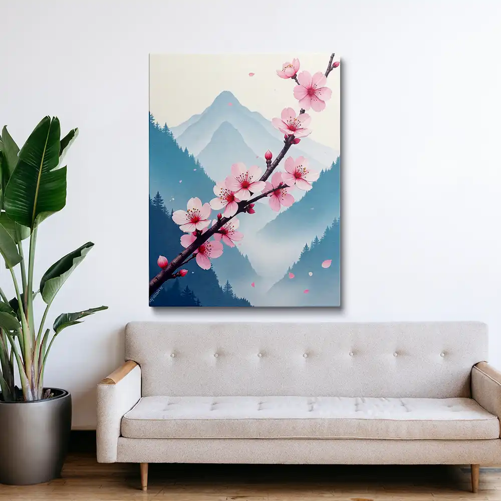 3 Japanese cherry blossom portrait painting